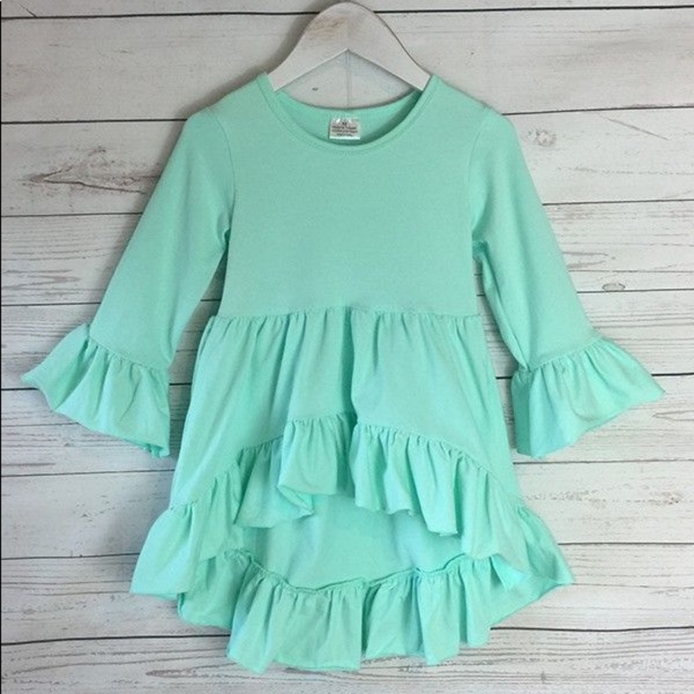Kids Honeydew Belle Ruffle Mint Tunic Top